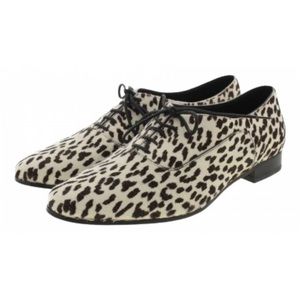Saint Laurent Leather Pony hair lace up shoes